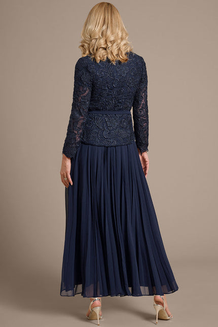 Robe Cérémonie Plissée Marine - gallery 5