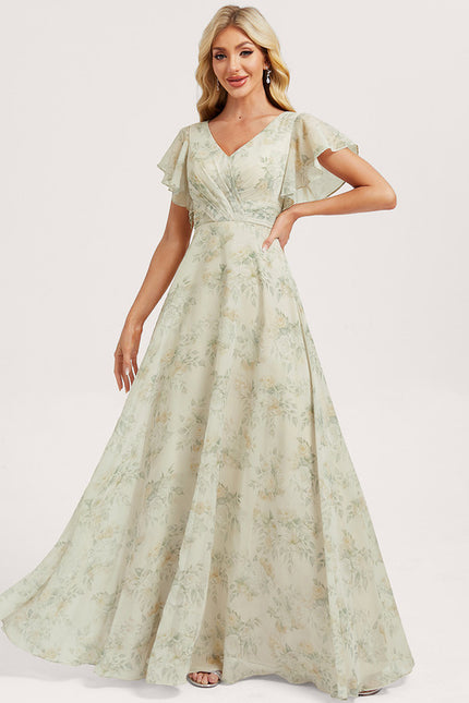 Robe Cérémonie Longue Volants Rose