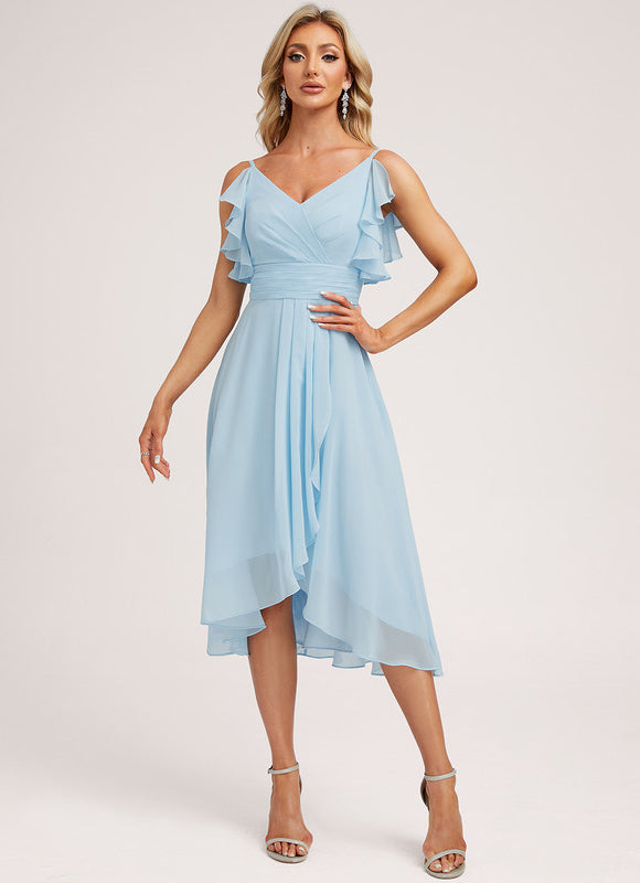 Robe Cérémonie Fluide Marine Élégante - gallery 2