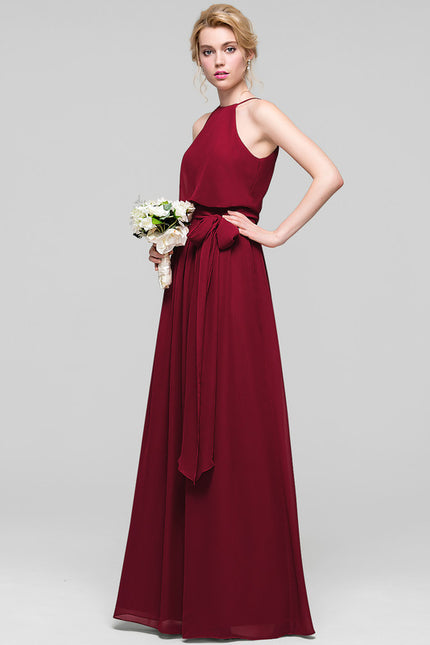 Robe Cérémonie Lilas Mousseline Col Rond - gallery 3