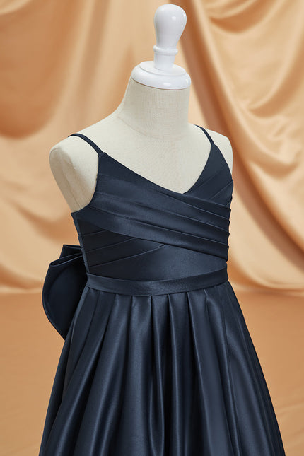 Robe Cérémonie Satinée Marine - gallery 3