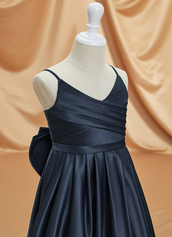 Robe Cérémonie Satinée Marine - gallery 3