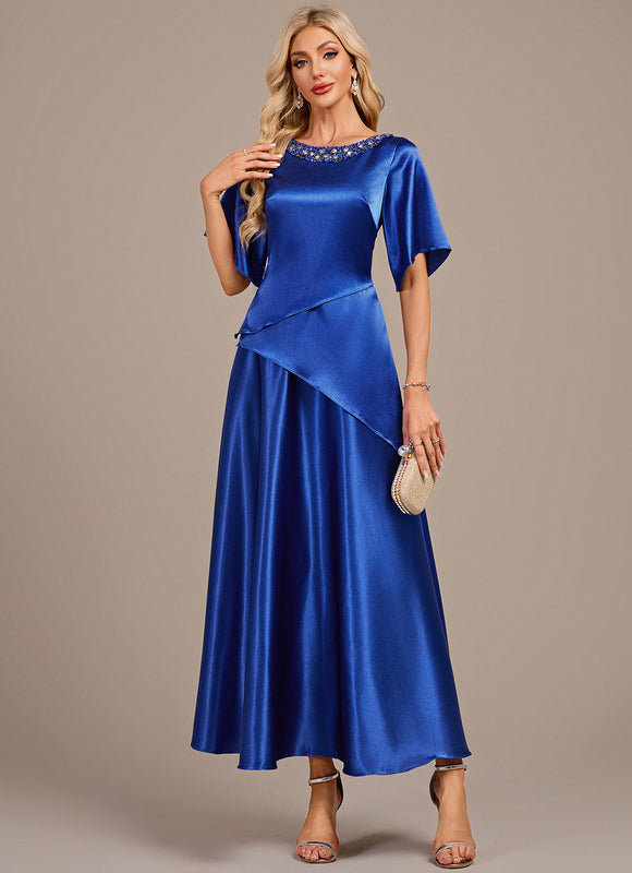 Robe Cérémonie Satin Bleu Royal - gallery 2
