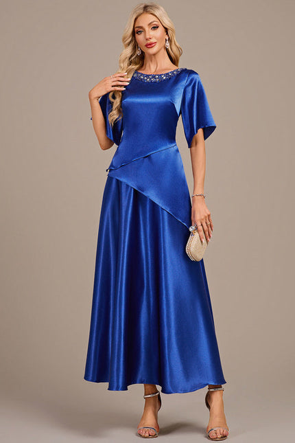 Robe Cérémonie Satin Bleu Royal - gallery 2