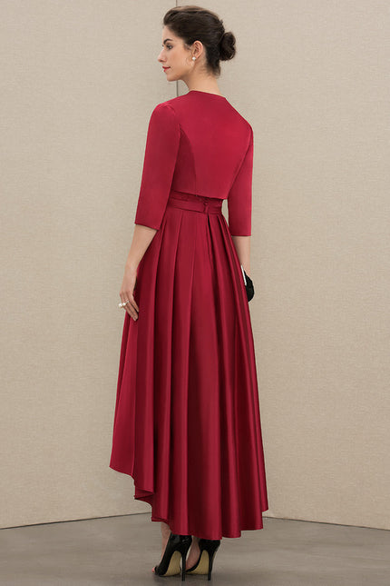 Robe Cérémonie Rouge Satiné Élégant - gallery 2