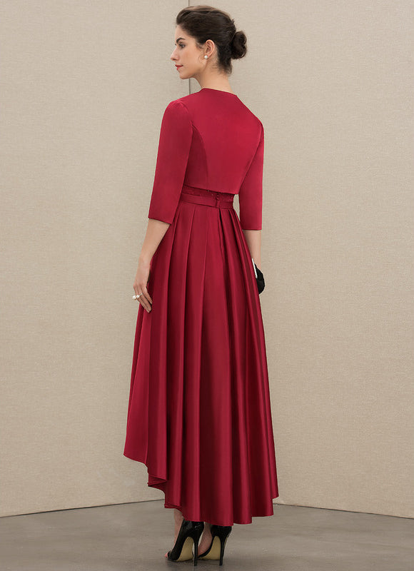 Robe Cérémonie Rouge Satiné Élégant - gallery 2