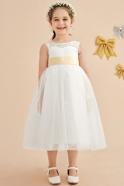 Robe Cérémonie Éclatante Blanche