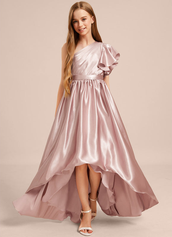 Robe Cérémonie Satin Rose Élégante - gallery 3