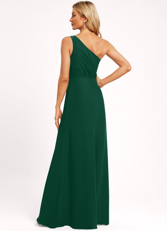 Robe Cérémonie Élégance Asymétrique Vert - gallery 6