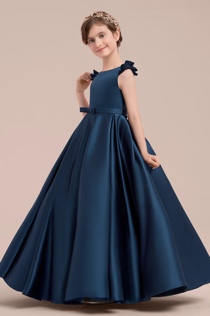 Robe Cérémonie Satinée Grise - gallery 2