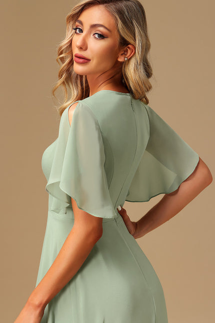 Robe Cérémonie Vert Doux Asymétrique - gallery 5
