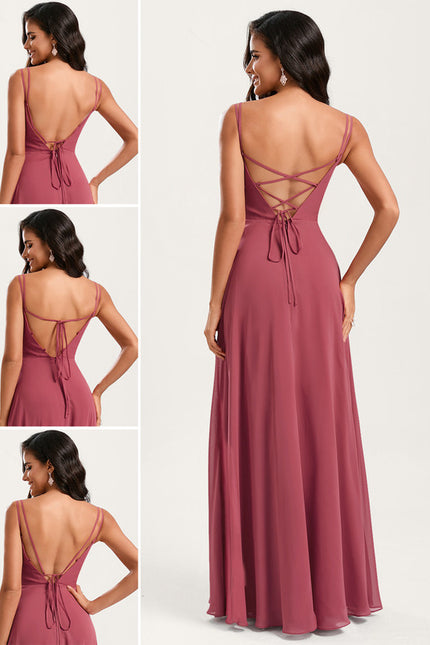 Robe Cérémonie Longue Volants Rose - gallery 1