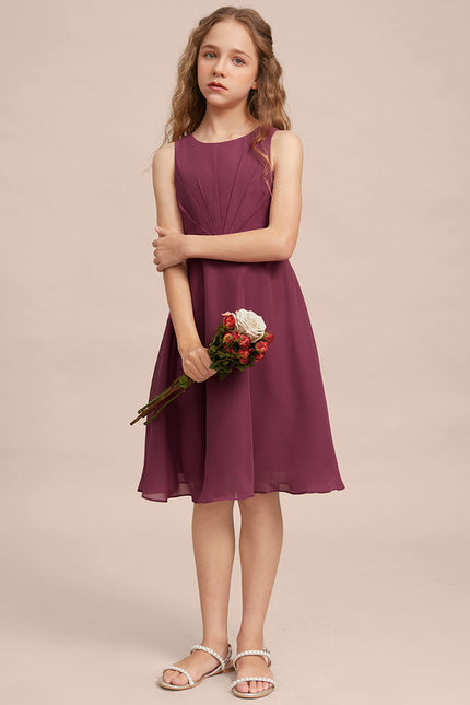 Robe Cérémonie Mousseline Marine Ajustée - gallery 6