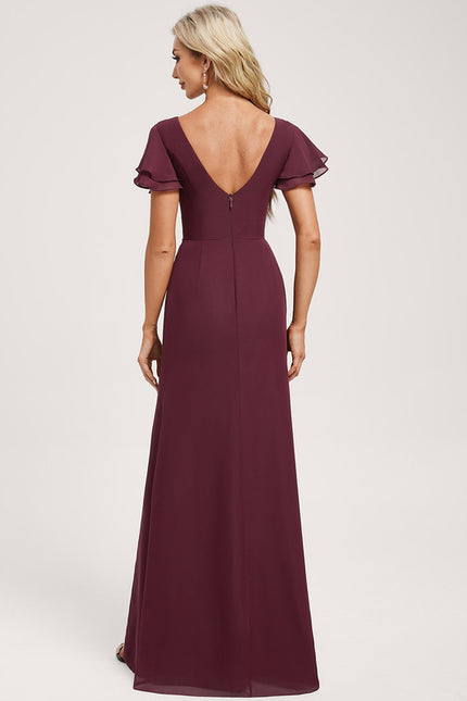 Robe Cérémonie Col Bateau Fendue - gallery 4
