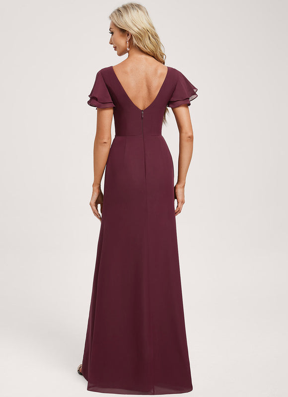 Robe Cérémonie Col Bateau Fendue - gallery 4