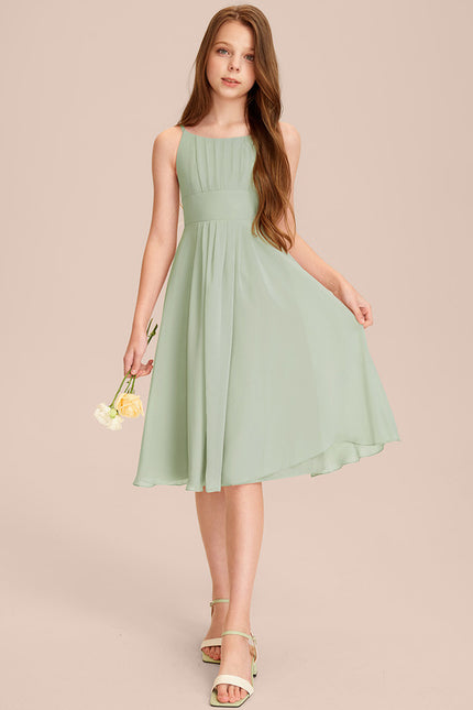 Robe Cérémonie Mousseline Marine Ajustée - gallery 6