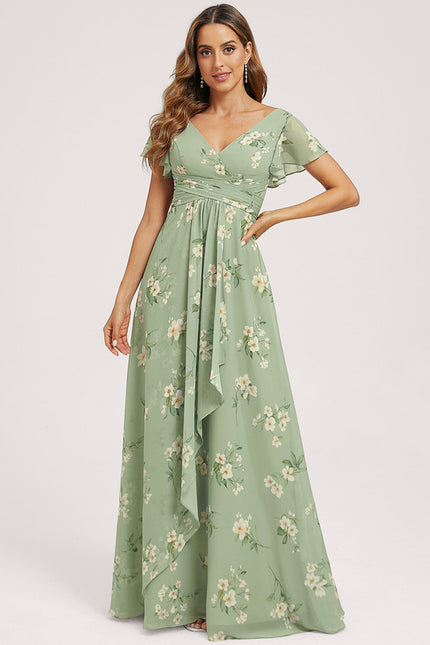 Robe Cérémonie Longue Volants Rose