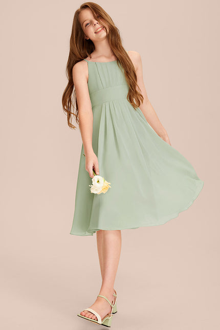 Robe Cérémonie Mousseline Marine Ajustée - gallery 3