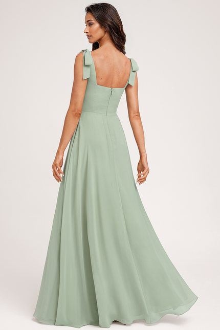 Robe Cérémonie Mousseline Verte - gallery 1