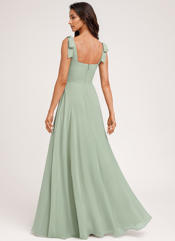 Robe Cérémonie Mousseline Verte - gallery 1