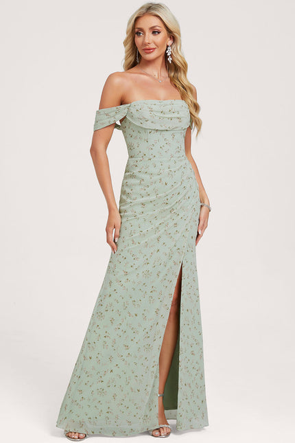 Robe Cérémonie Élégante À Décolleté - gallery 1
