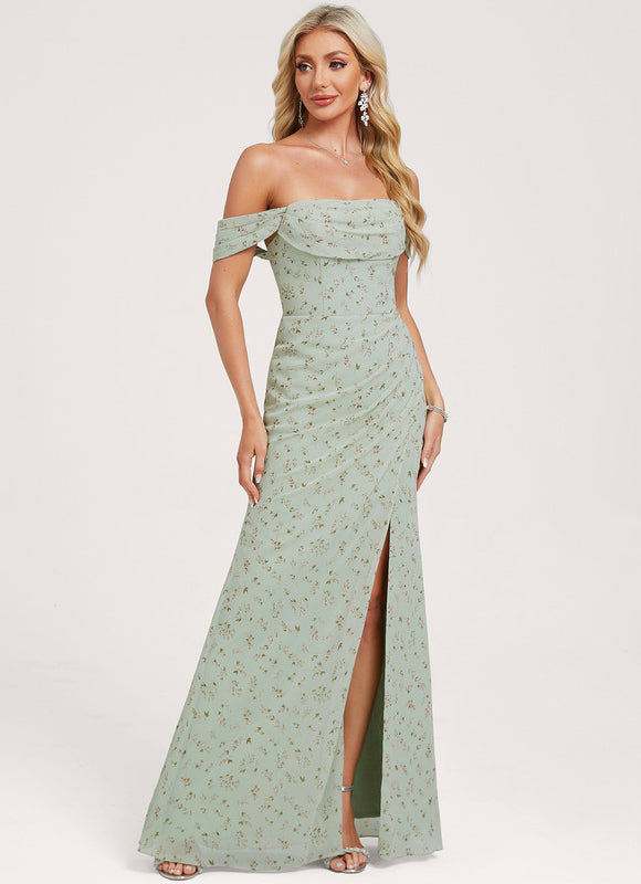 Robe Cérémonie Élégante À Décolleté - gallery 1
