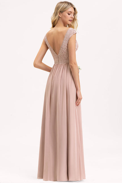 Robe Cérémonie Longue Rose Élégante - gallery 1