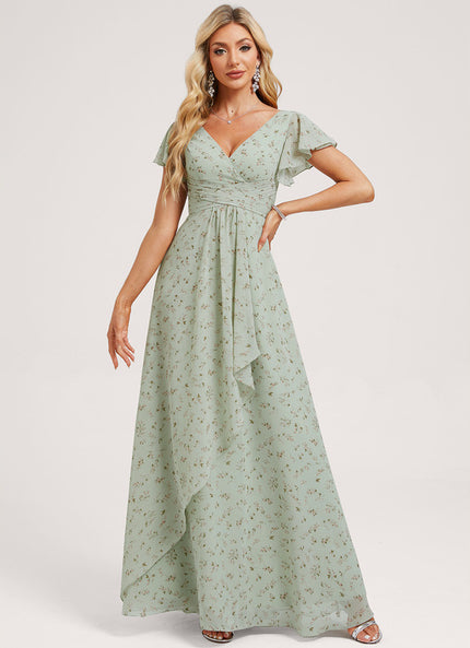 Robe Cérémonie Longue Volants Rose