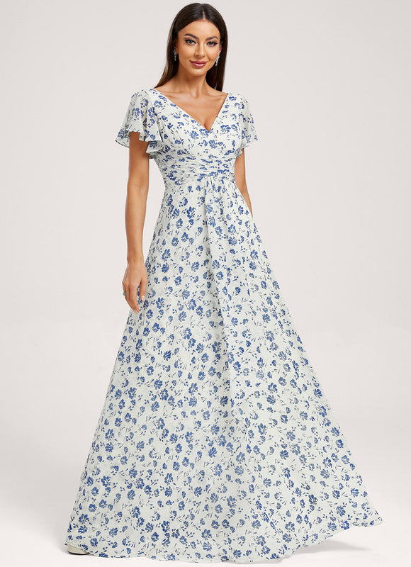 Robe Cérémonie Longue Volants Rose