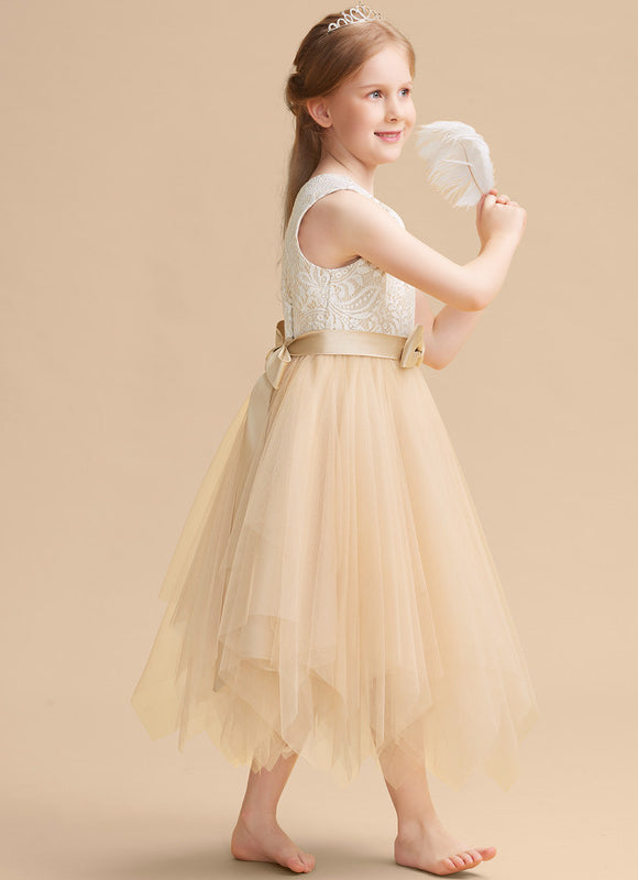 Robe Cérémonie Enfant Tulle Créme - gallery 1