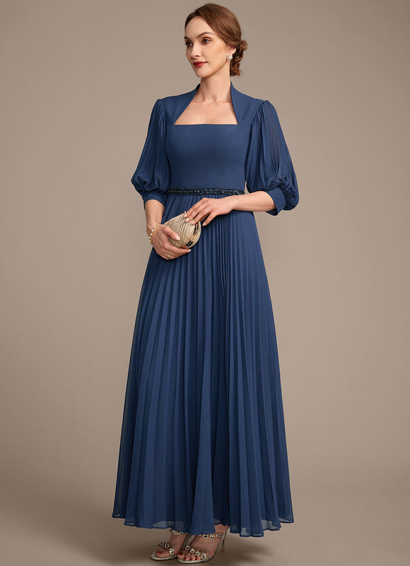Robe Cérémonie Plissée Marine Élégante - gallery 2