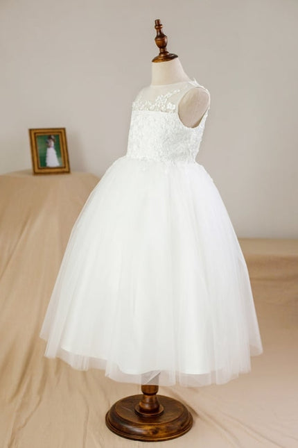 Robe Cérémonie Nuptiale Enfant Satinée - gallery 1