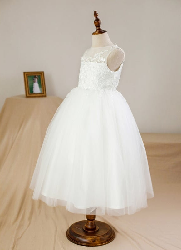 Robe Cérémonie Nuptiale Enfant Satinée - gallery 1