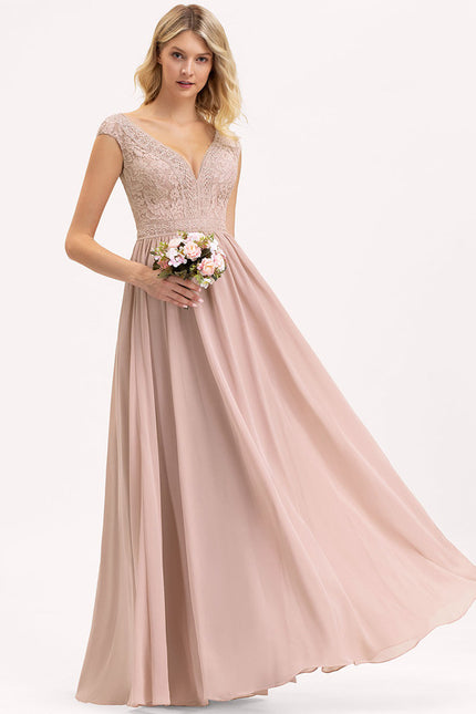 Robe Cérémonie Longue Rose Élégante - gallery 3