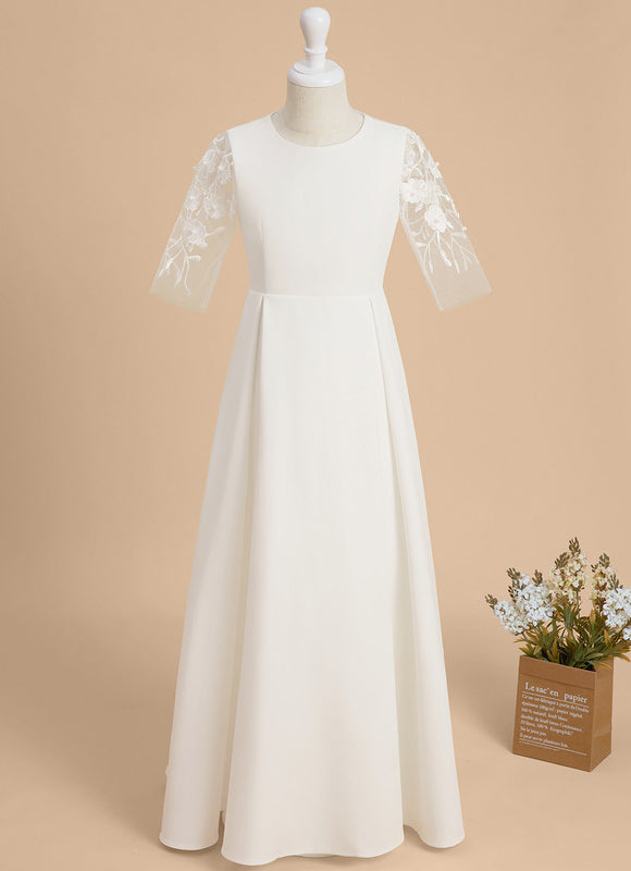 Robe Cérémonie Blanche Fleuri - gallery 2