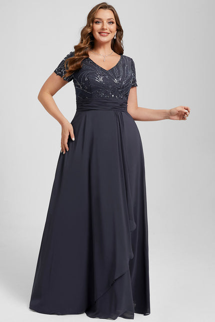 Robe Cérémonie Vaporeuse Marine Élégante - gallery 7