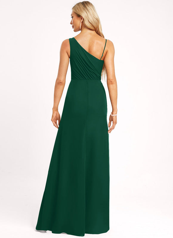 Robe Cérémonie Élégance Asymétrique Vert - gallery 5