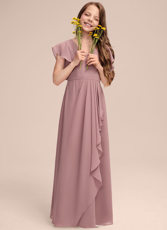 Robe Cérémonie Mousseline Bleu Pastel - gallery 2