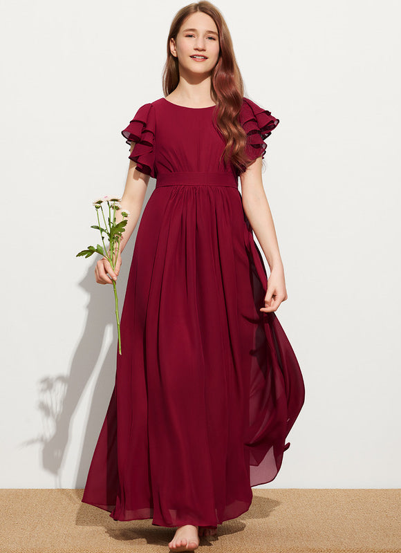 Robe Cérémonie Volants Bordeaux