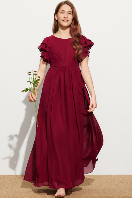 Robe Cérémonie Volants Bordeaux