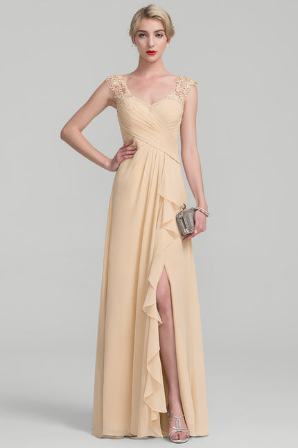Robe Cérémonie Gris Souris Dentelle Élégante