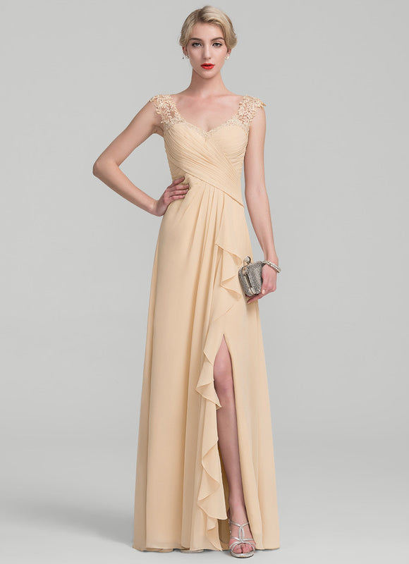 Robe Cérémonie Gris Souris Dentelle Élégante
