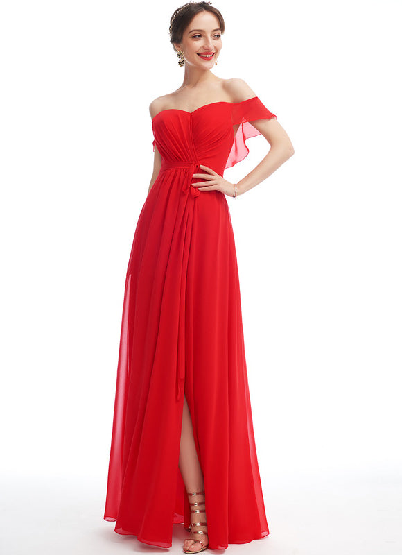 Robe Cérémonie Élégante À Décolleté - gallery 1