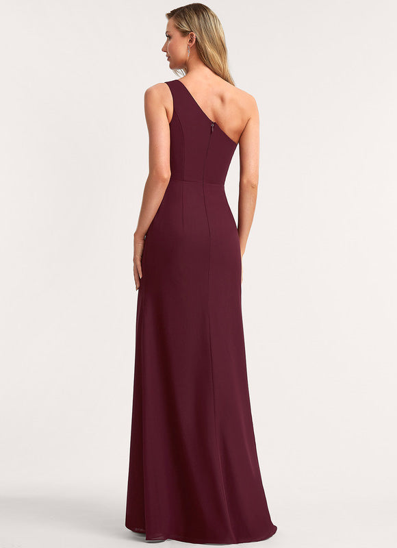 Robe Cérémonie Asymétrique Bordeaux - gallery 3