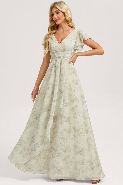 Robe Cérémonie Longue Volants Rose - gallery 1