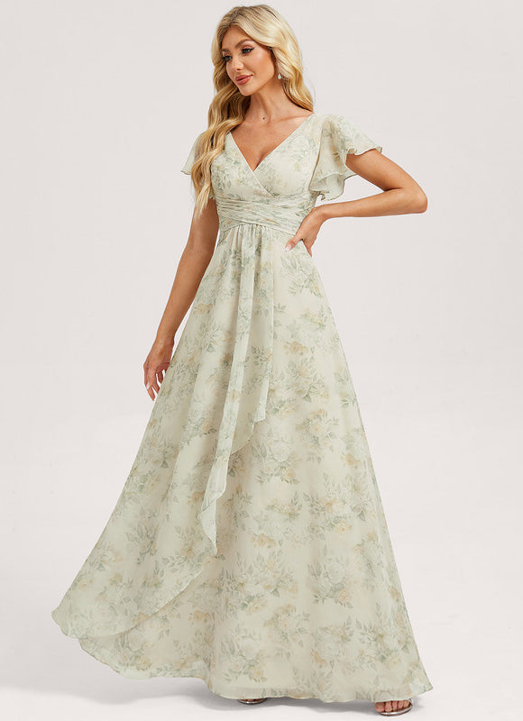 Robe Cérémonie Longue Volants Rose - gallery 1