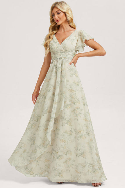 Robe Cérémonie Longue Volants Rose - gallery 1