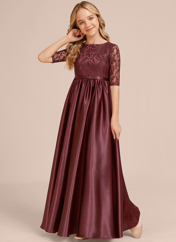 Robe Cérémonie Satin Bordeaux Chic - gallery 3