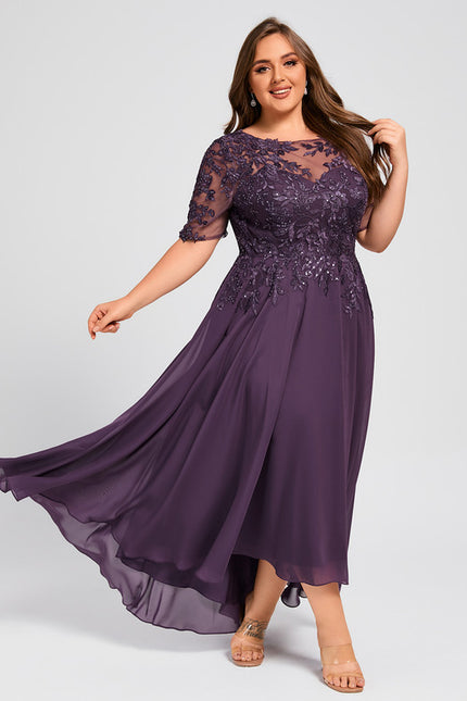Robe Cérémonie En Dentelle Marine - gallery 7