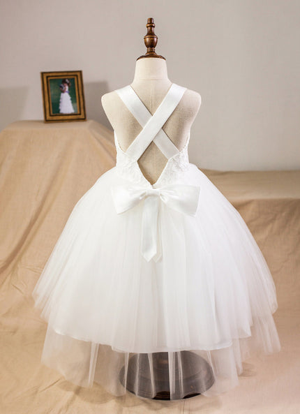 Robe Cérémonie Mariage Fille Satinée